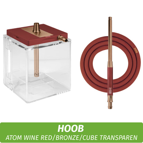 Кальян Hoob Atom - Wine red/Bronze/CubeTransparent
