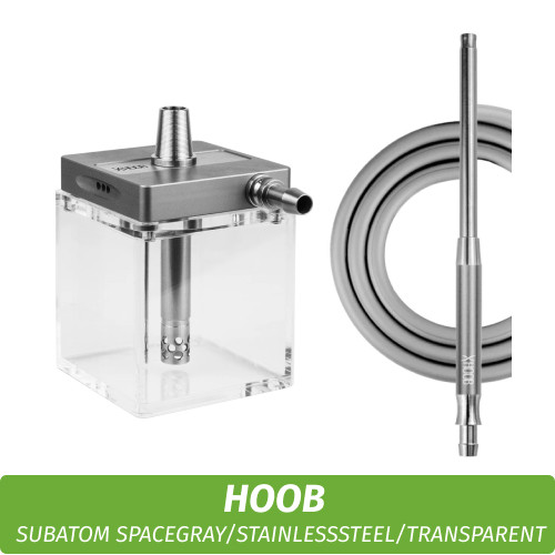 Кальян Hoob subAtom - SpaceGray/StainlessSteel/CubeTransparent