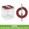 Кальян Hoob Atom - Wine red/StainlessSteel/CubeTransparent