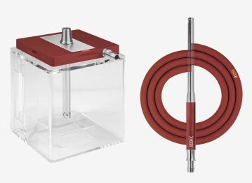 Кальян Hoob Atom - Wine red/StainlessSteel/CubeTransparent